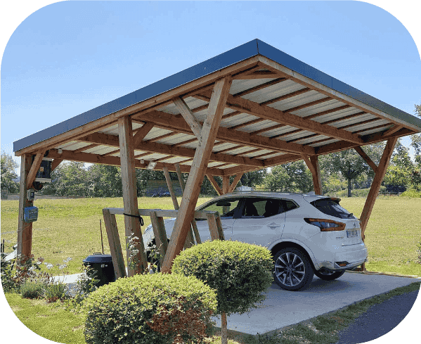 Photo d'une installation de carport photovoltaïque