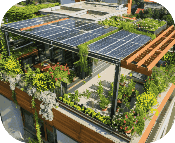 Photo d'une installation de pergola photovoltaïque