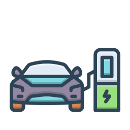 Pictogramme représentant une borne de recharge pour voitures électriques