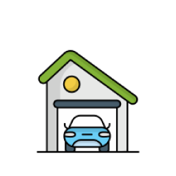 Pictogramme représentant un carport photovoltaïque