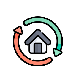 Pictogramme symbolisant une rénovation globale/d'ampleur d'une maison avec les aides de l'état
